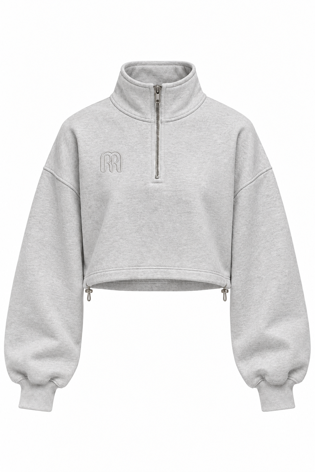 Women's 1/4 Zip Cropped Sweatshirt-Athletic Heather